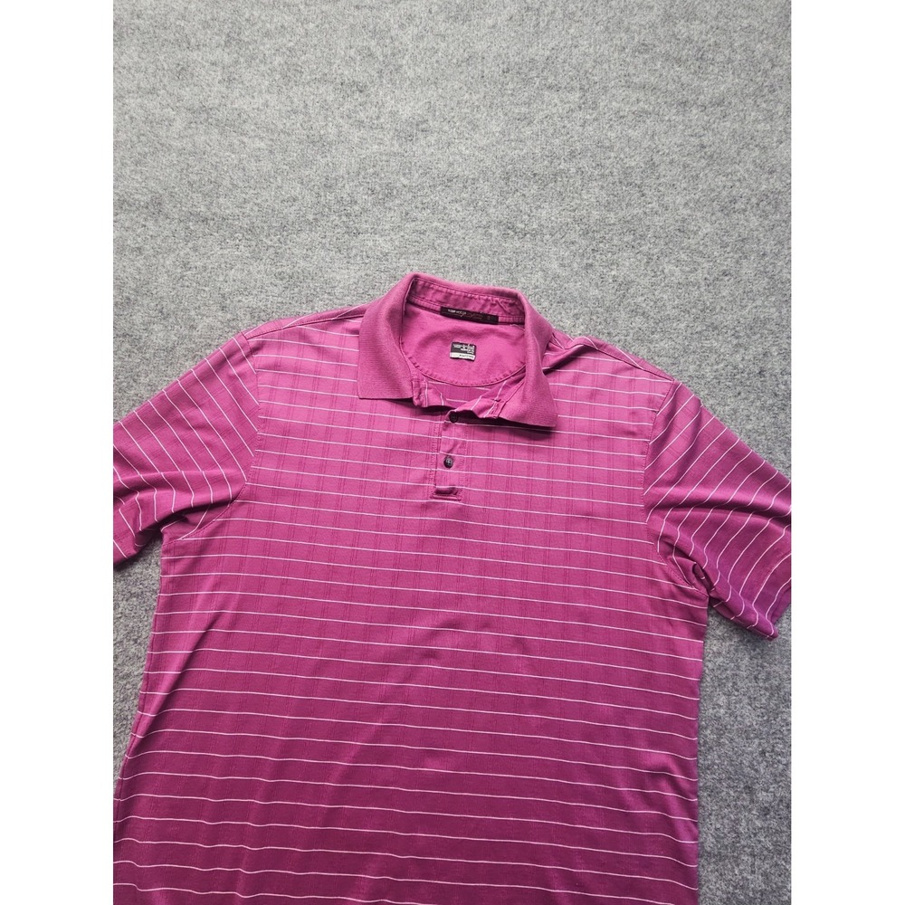 Nike Tiger Woods Golf Polo Shirt Mens Large Dri-FIT "FLAW Small Hole"